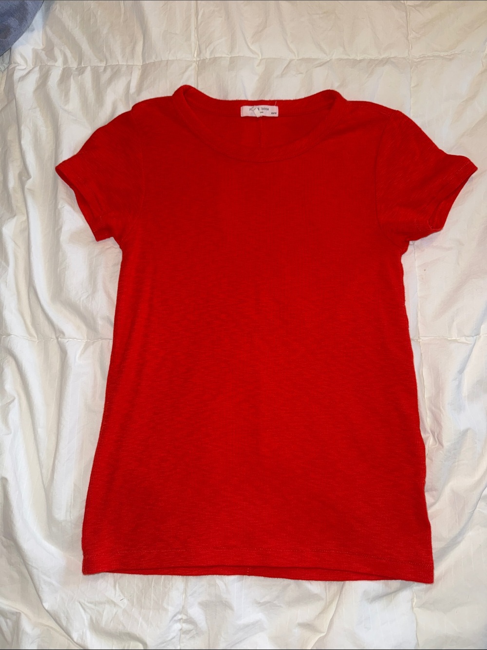 rag & bone Women's Red Short Sleeve Crewneck Tee